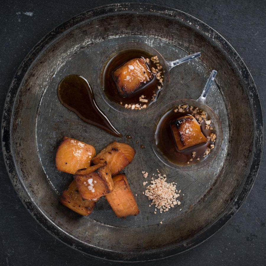 SAUMON BOUCHÉES AU SIROP D'ÉRABLE